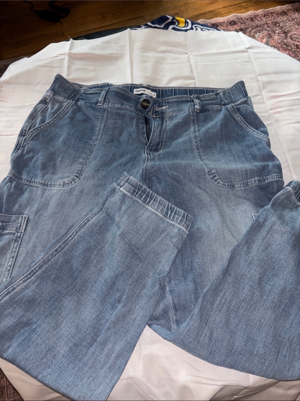 Sonoma Light Blue Women's Cropped Denim Jogger Jeans